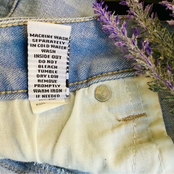 CP Jeans Fringed Denim Shorts Size 7 Light Wash 5 Pockets Stretch - Picture 5 of 9